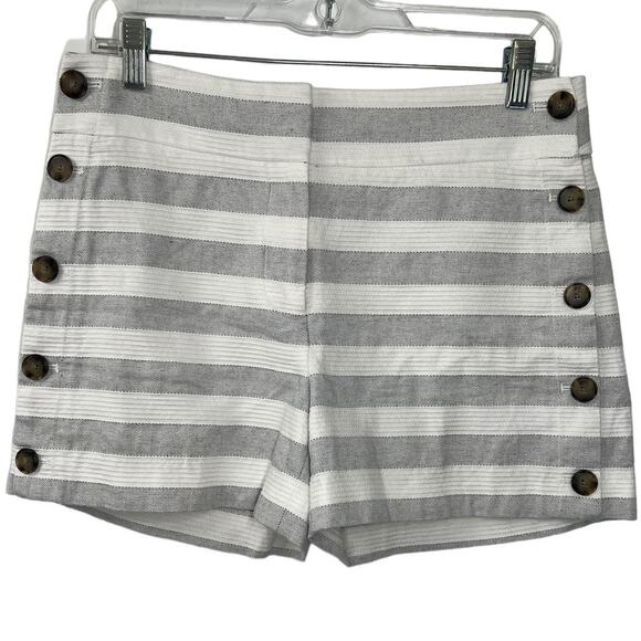 Ann Taylor LOFT Pants - LOFT ANN TAYLOR Striped Button Accent Shorts SZ 2